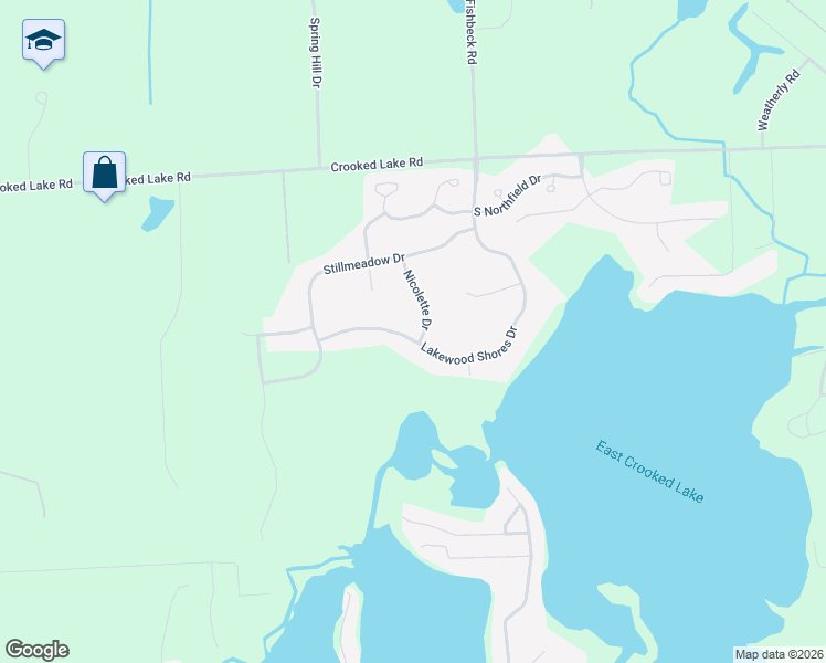 map of restaurants, bars, coffee shops, grocery stores, and more near 3580 Lakewood Shores Drive in Howell