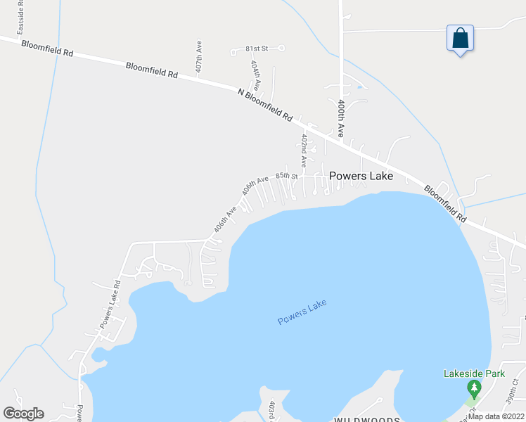map of restaurants, bars, coffee shops, grocery stores, and more near 8501 406th Avenue in Genoa City