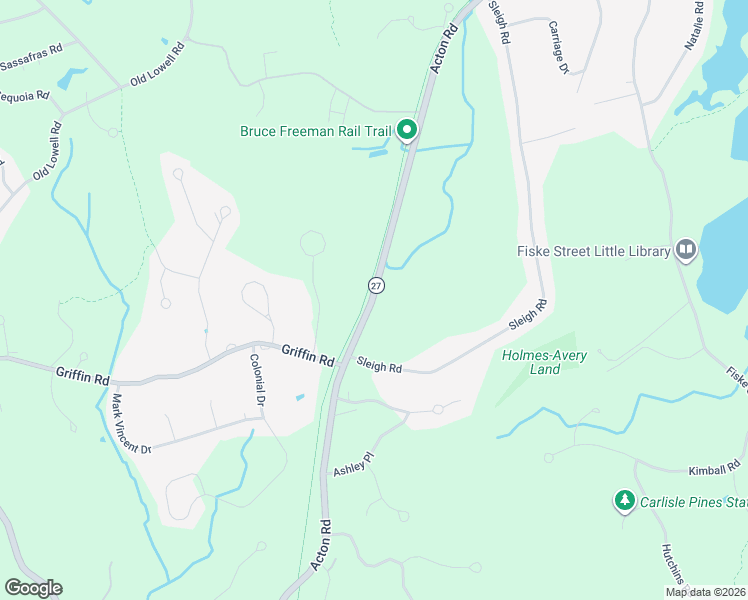 map of restaurants, bars, coffee shops, grocery stores, and more near 87 Acton Rd in Westford