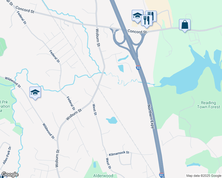 map of restaurants, bars, coffee shops, grocery stores, and more near 99 Quail Run Road in Wilmington
