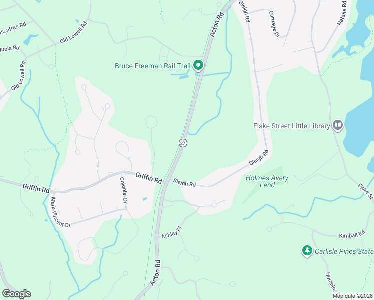 map of restaurants, bars, coffee shops, grocery stores, and more near 87 Acton Road in Westford