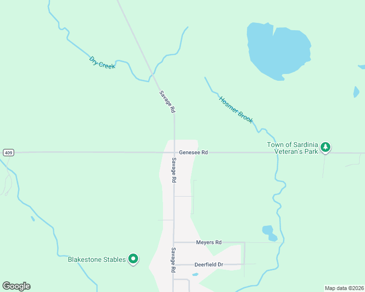 map of restaurants, bars, coffee shops, grocery stores, and more near 12830 Genesee Road in Chaffee