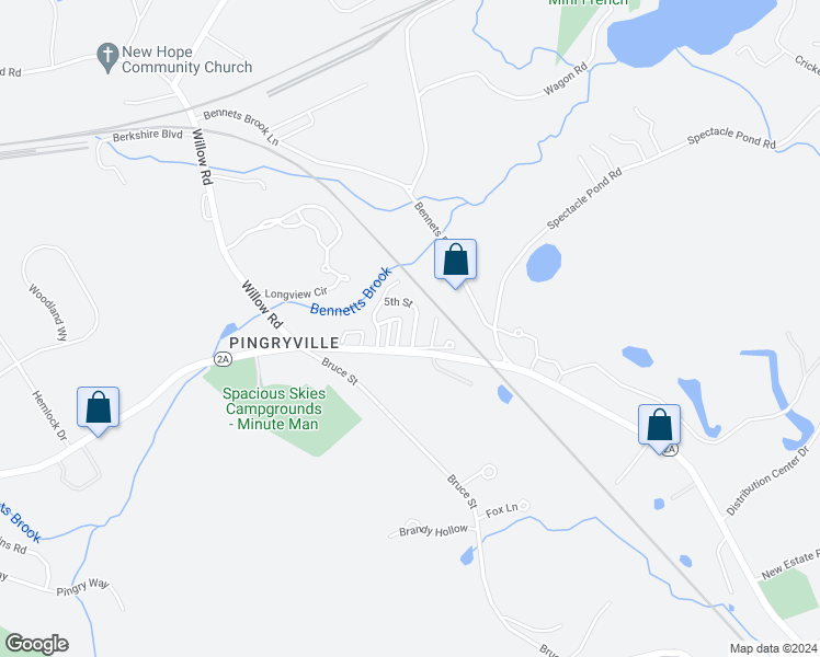 map of restaurants, bars, coffee shops, grocery stores, and more near 245 Massachusetts 110 in Littleton