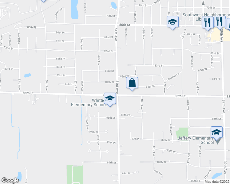 map of restaurants, bars, coffee shops, grocery stores, and more near 8432 Cooper Road in Kenosha