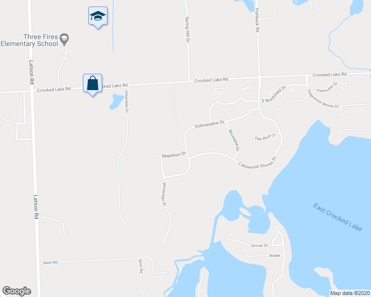 map of restaurants, bars, coffee shops, grocery stores, and more near 4643 Stillmeadow Drive in Howell