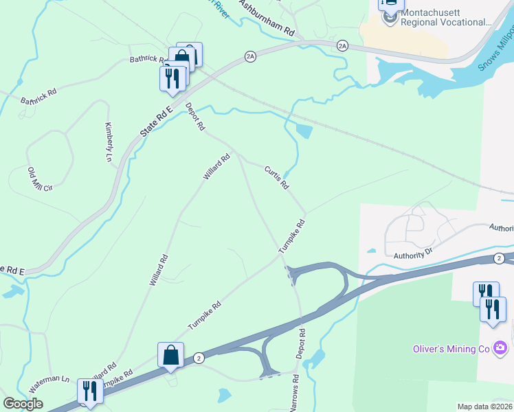 map of restaurants, bars, coffee shops, grocery stores, and more near 42 Depot Road in Westminster