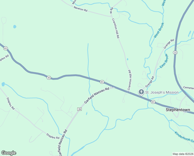 map of restaurants, bars, coffee shops, grocery stores, and more near 552 New York 43 in Stephentown