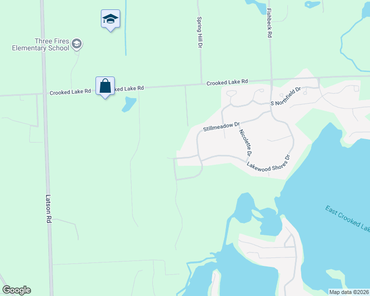 map of restaurants, bars, coffee shops, grocery stores, and more near 4643 Stillmeadow Drive in Howell