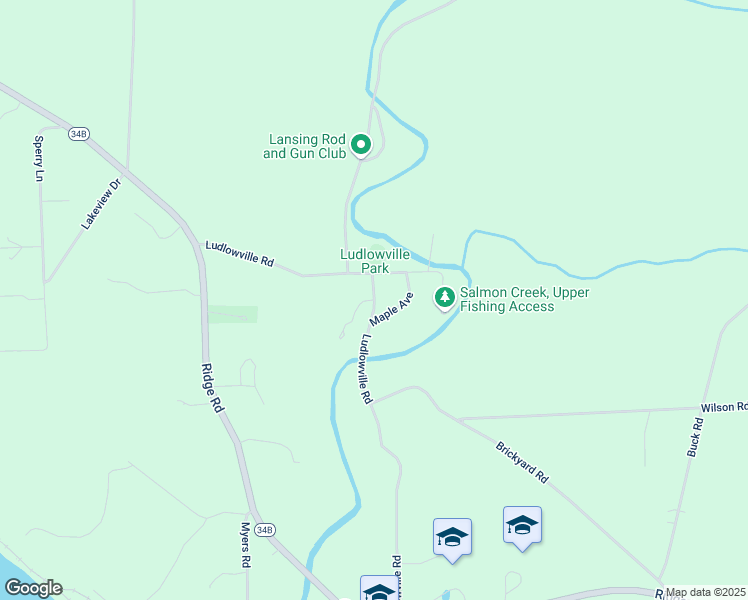map of restaurants, bars, coffee shops, grocery stores, and more near Ludlowville Road & Old School Road in Lansing
