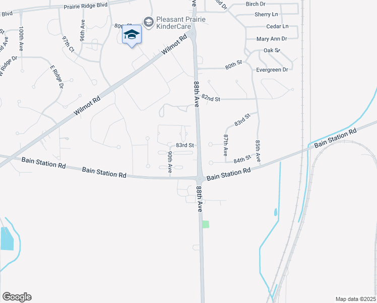 map of restaurants, bars, coffee shops, grocery stores, and more near 8921 83rd Street in Pleasant Prairie