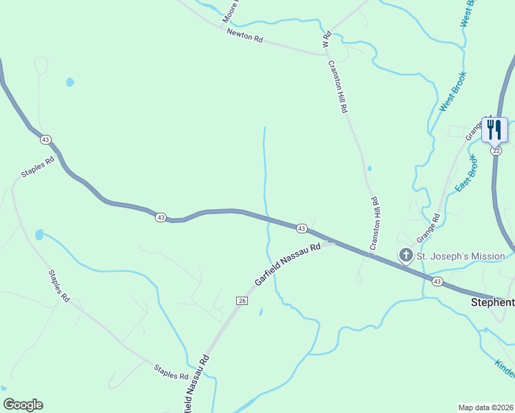 map of restaurants, bars, coffee shops, grocery stores, and more near 552 New York 43 in Stephentown