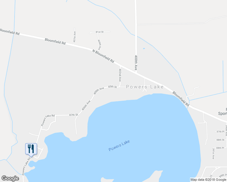 map of restaurants, bars, coffee shops, grocery stores, and more near 40229 85th Street in Genoa City