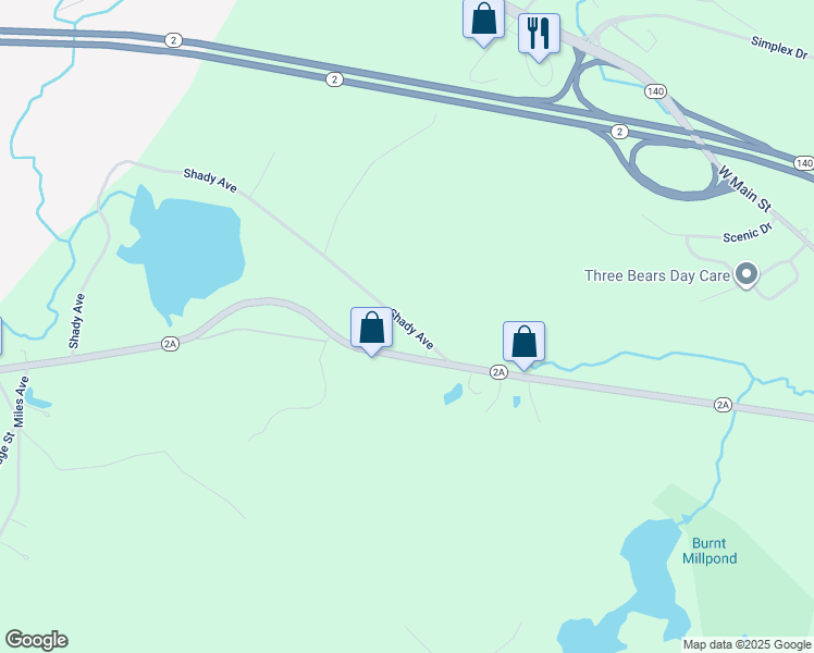 map of restaurants, bars, coffee shops, grocery stores, and more near 13 Shady Avenue in Westminster