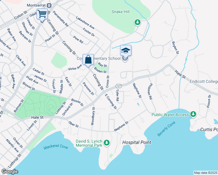 map of restaurants, bars, coffee shops, grocery stores, and more near 164 Hale Street in Beverly