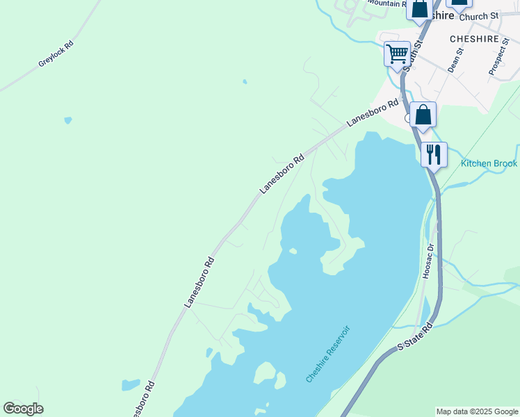 map of restaurants, bars, coffee shops, grocery stores, and more near 315 Lanesboro Road in Cheshire