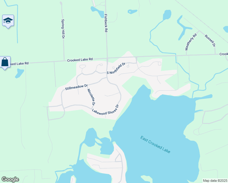 map of restaurants, bars, coffee shops, grocery stores, and more near 5031 Oak Bluff Court in Howell
