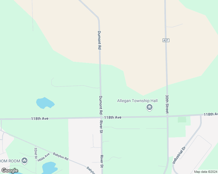 map of restaurants, bars, coffee shops, grocery stores, and more near 3083 Dumont Road in Allegan