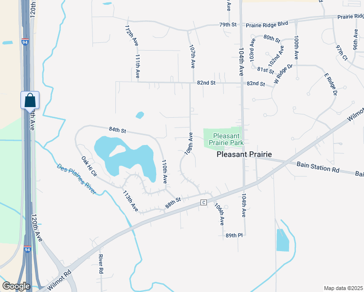 map of restaurants, bars, coffee shops, grocery stores, and more near 10816 84th Place in Pleasant Prairie