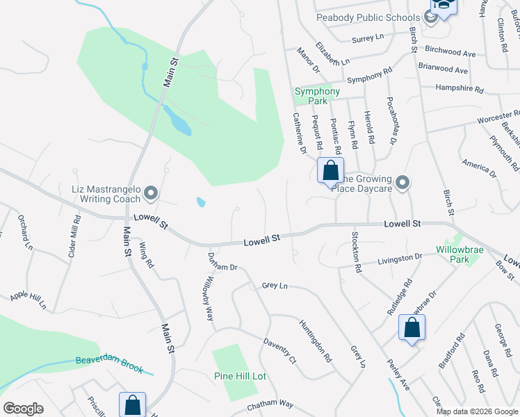 map of restaurants, bars, coffee shops, grocery stores, and more near 4 Vallis Way in Lynnfield