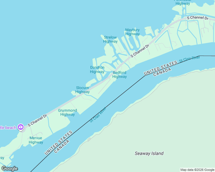 map of restaurants, bars, coffee shops, grocery stores, and more near 8599 South Channel Drive in Harsens Island