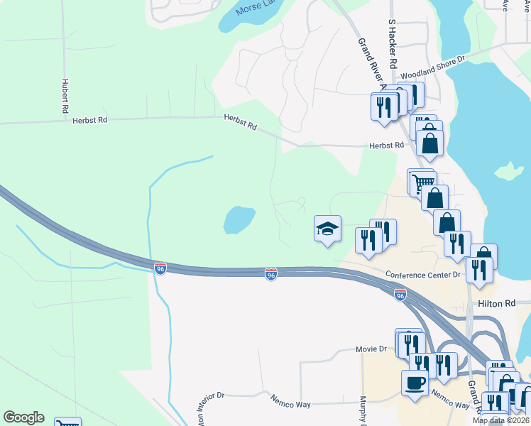map of restaurants, bars, coffee shops, grocery stores, and more near 2624 Spring Grove Drive in Brighton