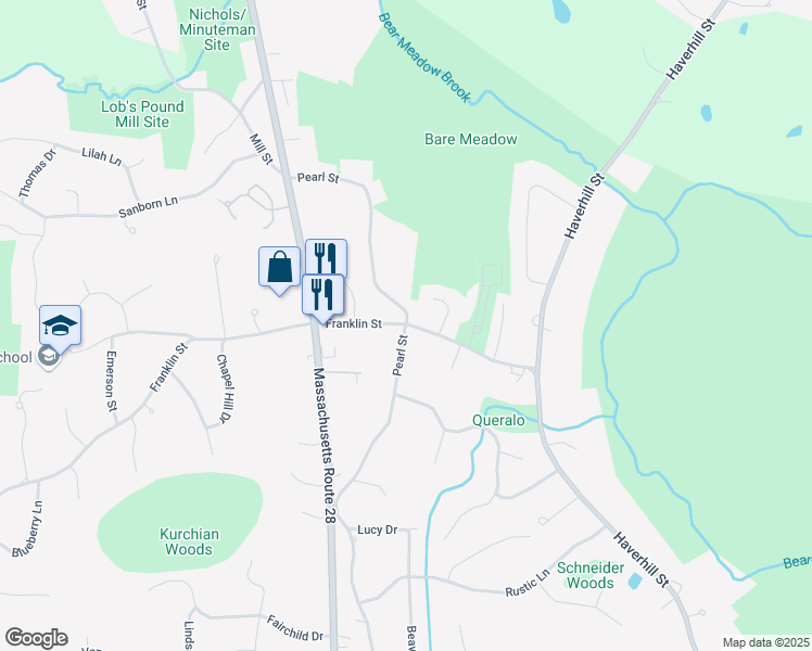 map of restaurants, bars, coffee shops, grocery stores, and more near 607 Pearl Street in Reading