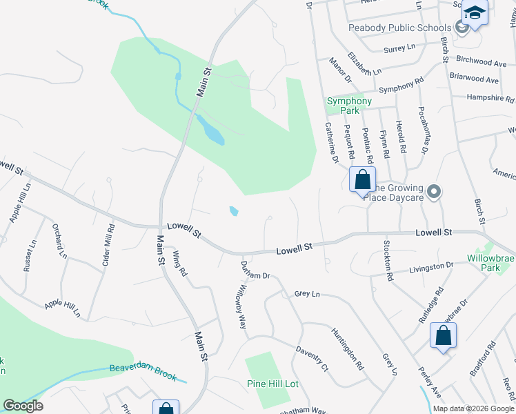 map of restaurants, bars, coffee shops, grocery stores, and more near 9 Smith Farm Trail in Lynnfield