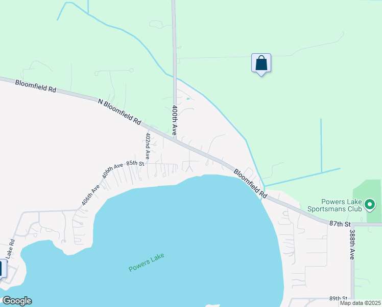 map of restaurants, bars, coffee shops, grocery stores, and more near in Powers Lake