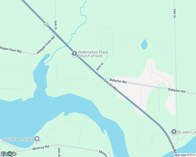 map of restaurants, bars, coffee shops, grocery stores, and more near 1875 Lincoln Road in Allegan