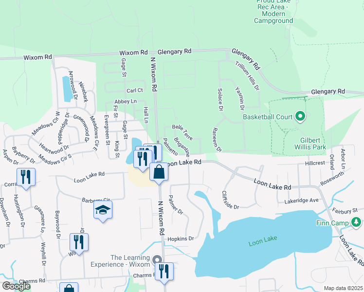 map of restaurants, bars, coffee shops, grocery stores, and more near 2335 Brigantine in Commerce Charter Township