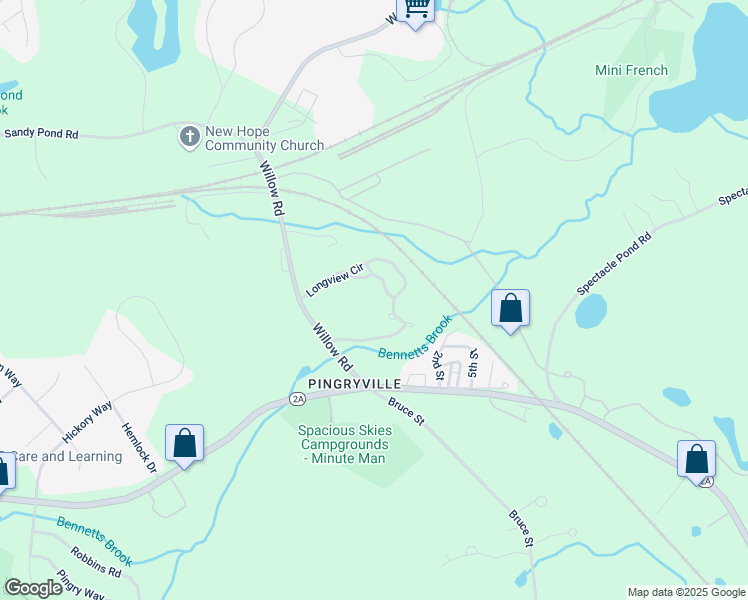 map of restaurants, bars, coffee shops, grocery stores, and more near 4 Juniper Ridge in Ayer