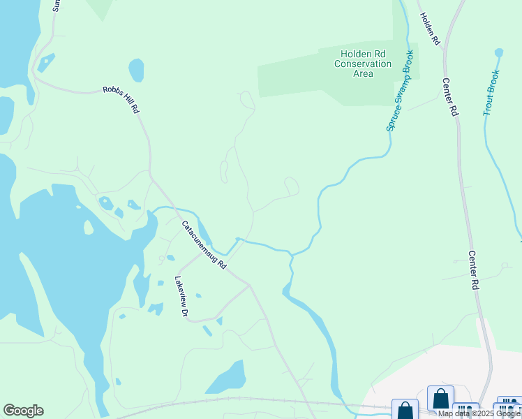 map of restaurants, bars, coffee shops, grocery stores, and more near 19 Carriage Lane in Shirley