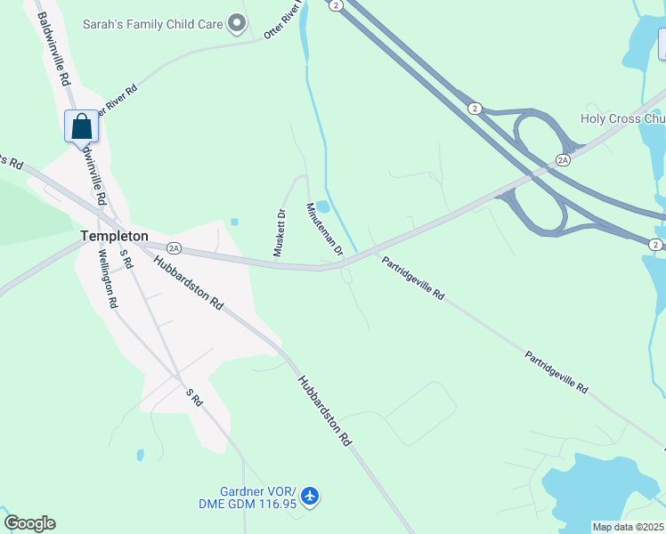 map of restaurants, bars, coffee shops, grocery stores, and more near 383 Patriots Road in Templeton