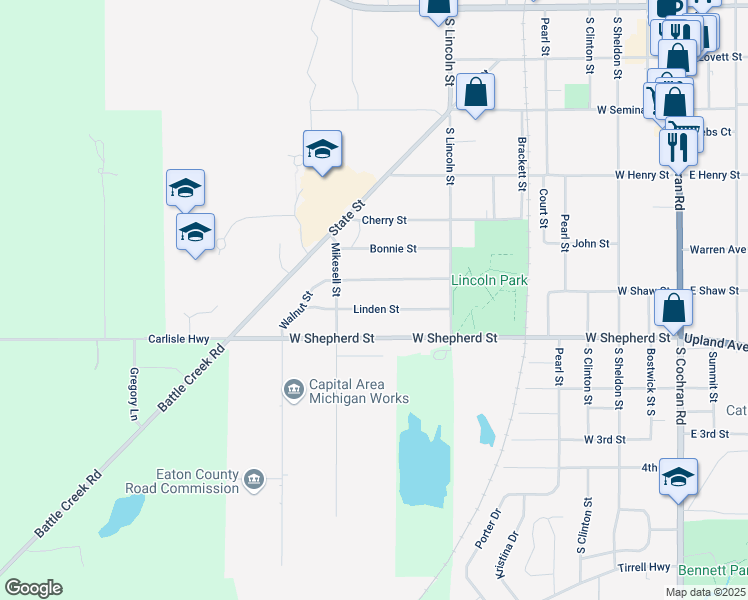 map of restaurants, bars, coffee shops, grocery stores, and more near 743 Walnut Street in Charlotte