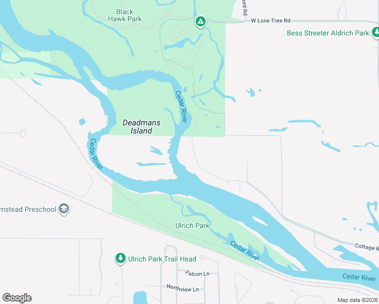 map of restaurants, bars, coffee shops, grocery stores, and more near 3011-3499 Cottage Row Rd in Cedar Falls