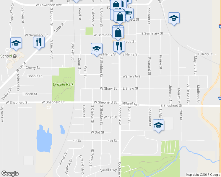map of restaurants, bars, coffee shops, grocery stores, and more near Bostwick Street South in Charlotte