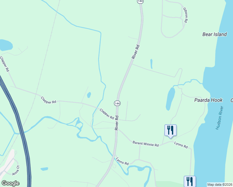 map of restaurants, bars, coffee shops, grocery stores, and more near 973 River Road in Selkirk