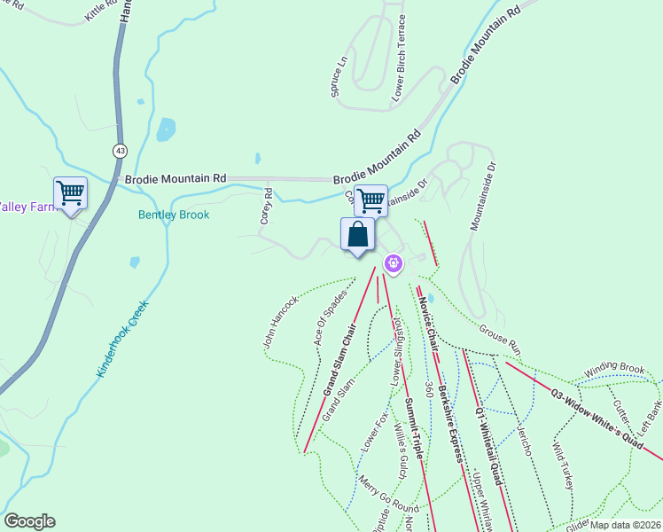 map of restaurants, bars, coffee shops, grocery stores, and more near 9411 Mountainside in Hancock