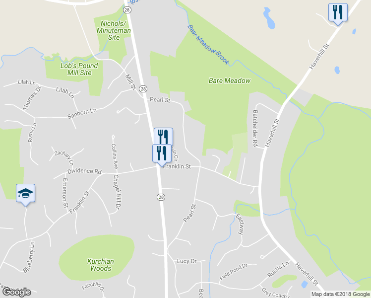 map of restaurants, bars, coffee shops, grocery stores, and more near 648 Pearl Street in Reading