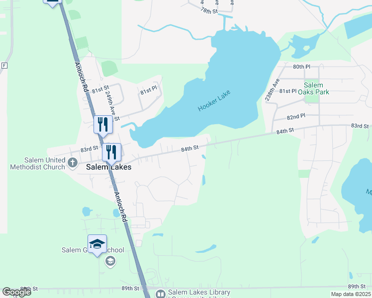 map of restaurants, bars, coffee shops, grocery stores, and more near in Salem Lakes