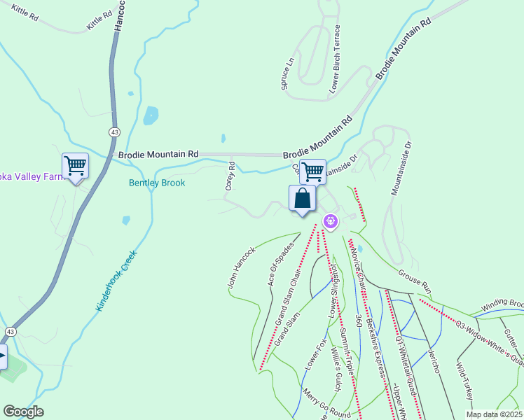 map of restaurants, bars, coffee shops, grocery stores, and more near Told Post Road in Hancock