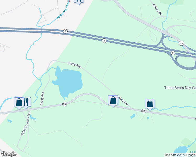 map of restaurants, bars, coffee shops, grocery stores, and more near 45 Shady Avenue in Westminster