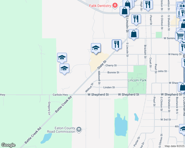 map of restaurants, bars, coffee shops, grocery stores, and more near 400 State Street in Charlotte