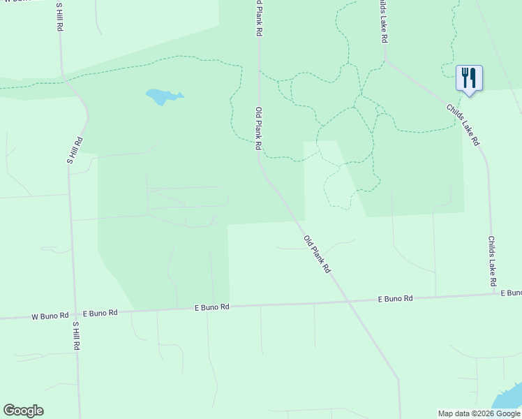 map of restaurants, bars, coffee shops, grocery stores, and more near 2300 Old Plank Road in Milford Township