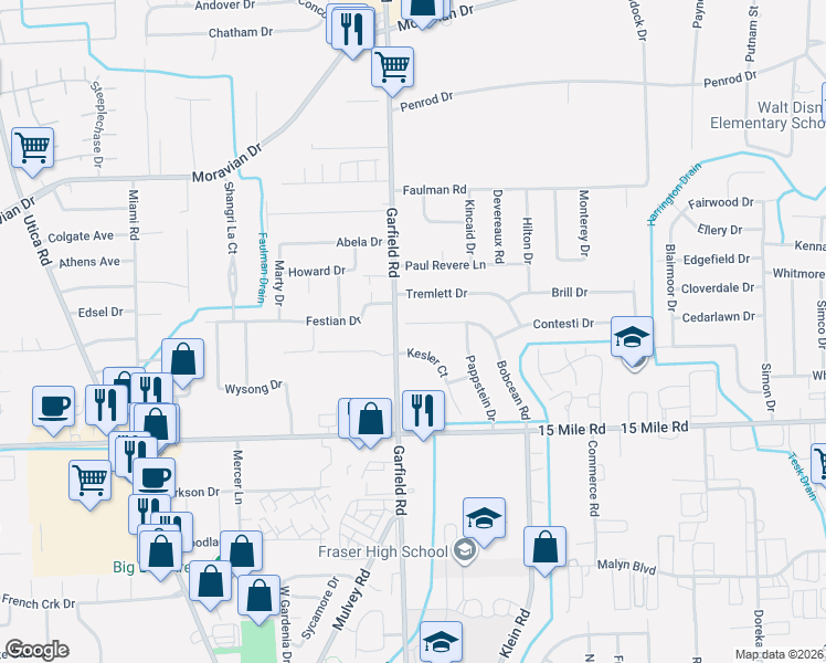 map of restaurants, bars, coffee shops, grocery stores, and more near in Macomb County