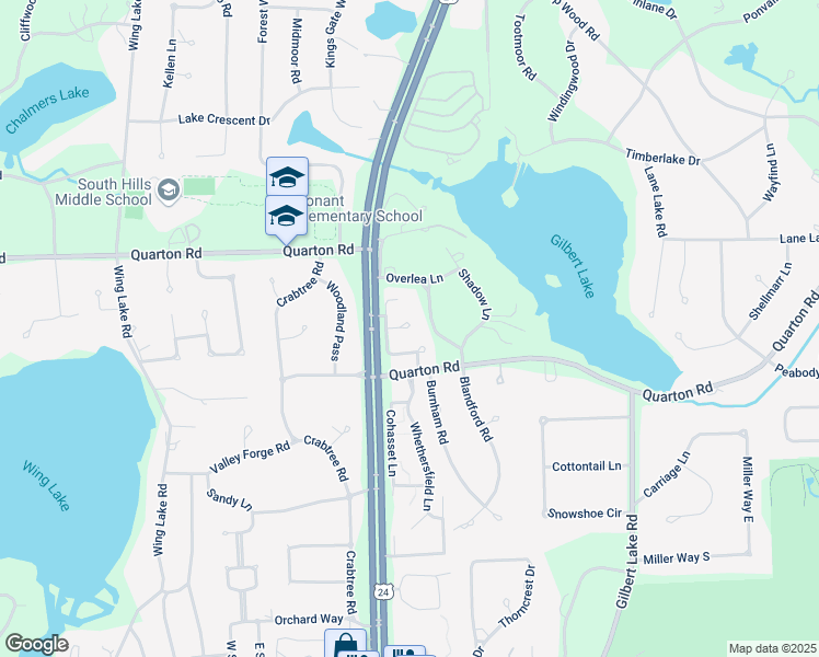 map of restaurants, bars, coffee shops, grocery stores, and more near 4089 Justin Court in Bloomfield Township