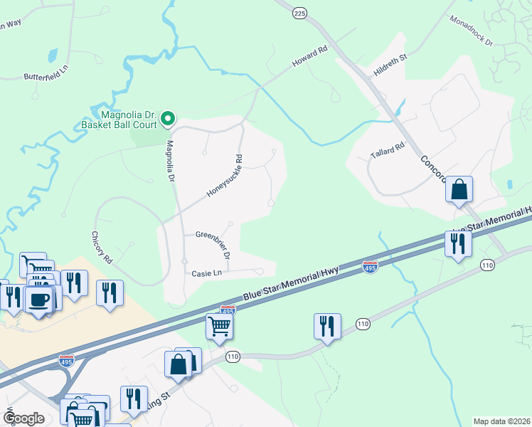 map of restaurants, bars, coffee shops, grocery stores, and more near 7 Juneberry Lane in Westford
