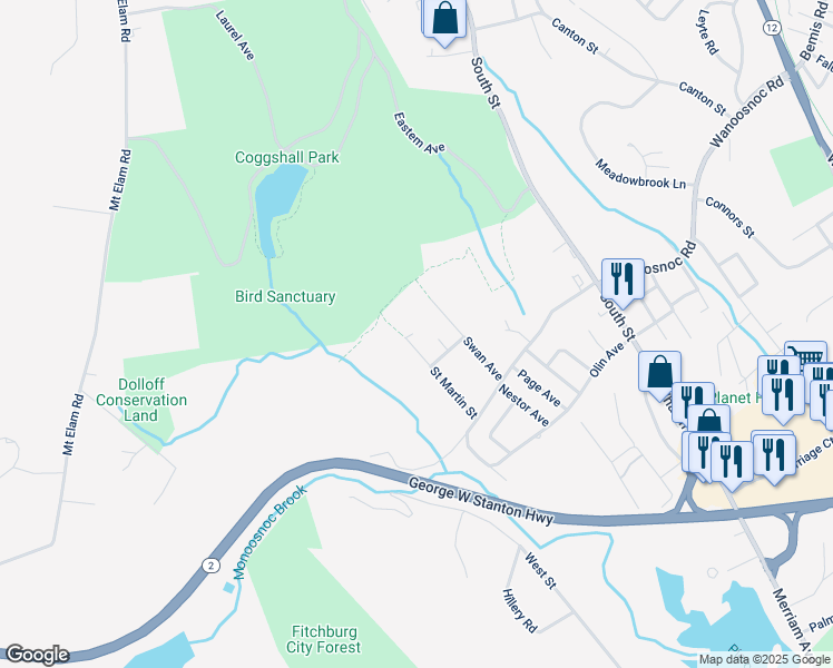 map of restaurants, bars, coffee shops, grocery stores, and more near 85 Kennedy Avenue in Fitchburg