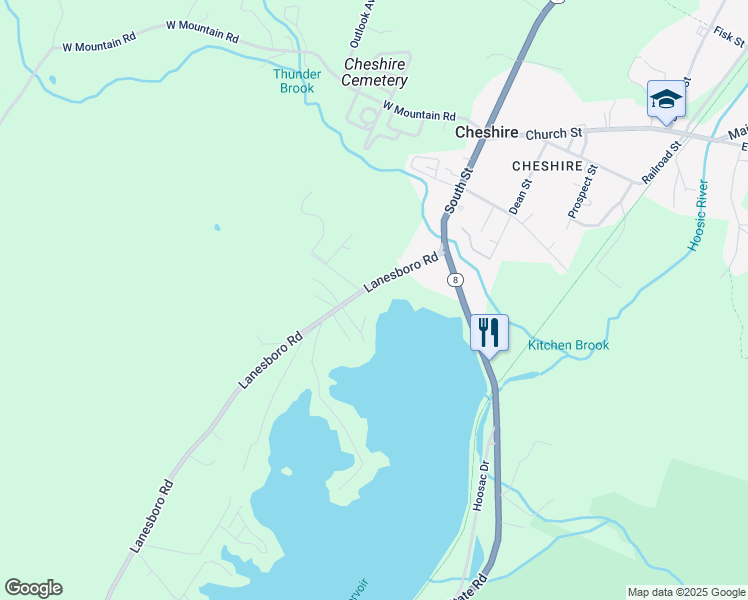 map of restaurants, bars, coffee shops, grocery stores, and more near 101 Lanesboro Road in Cheshire