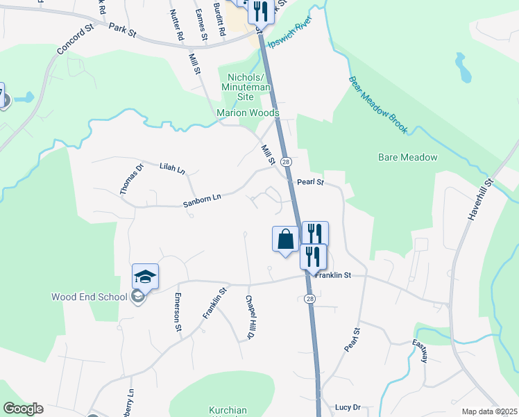 map of restaurants, bars, coffee shops, grocery stores, and more near 4 Elderberry Lane in Reading